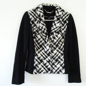 WHBM White House Black Market Lined Black/White Jacket Blazer Size 4
